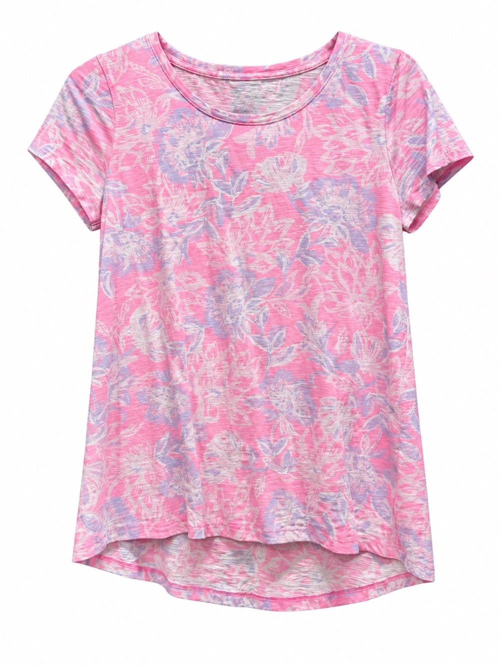 Lilly Pulitzer Pink & Lavender Floral Scoop Neck Short Sleeve Tee